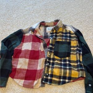 American Eagle Outfitters Multicolor Plaid Patchwork Shirt